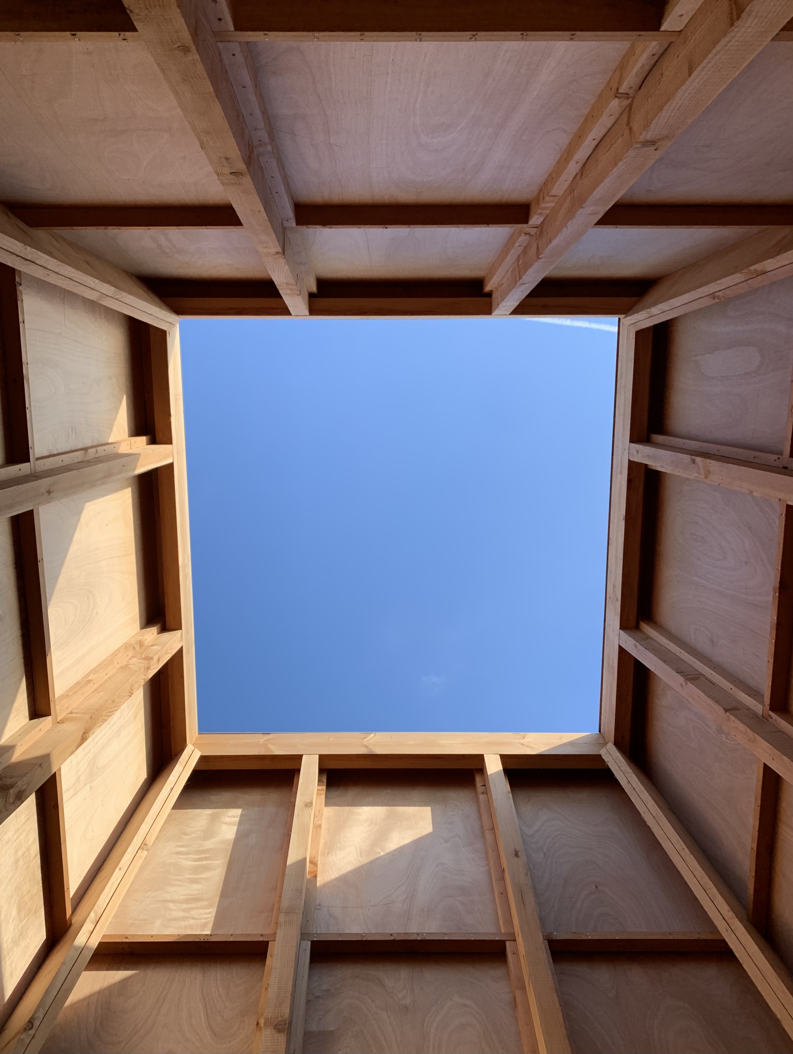 Vue intérieure de la structure bois