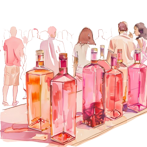 Illustration d'un moment festif autour du vin