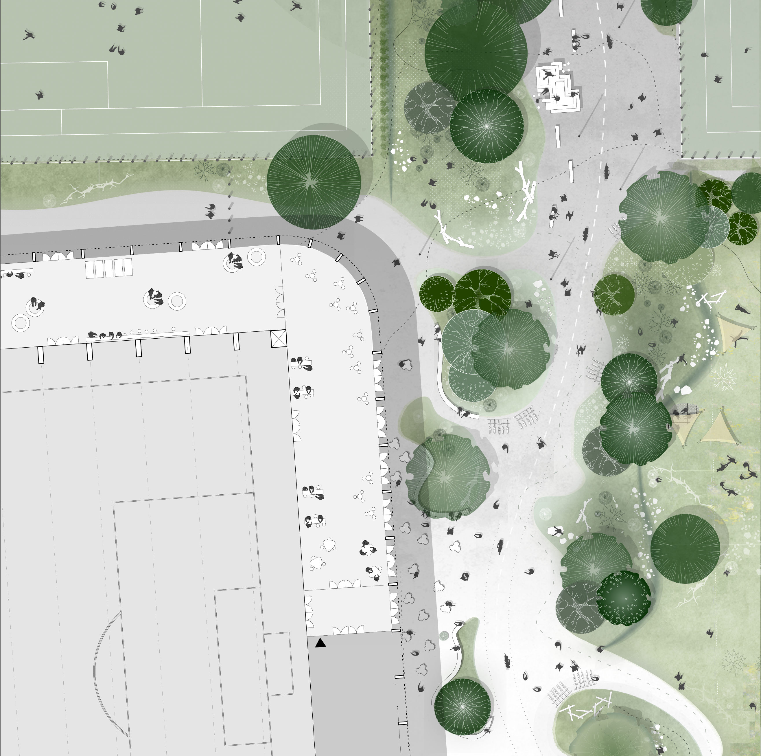 Zoom sur l'Akademipladsen à Favrholm
