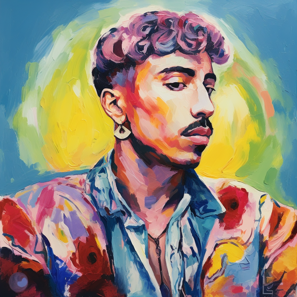 Portrait coloré fauve