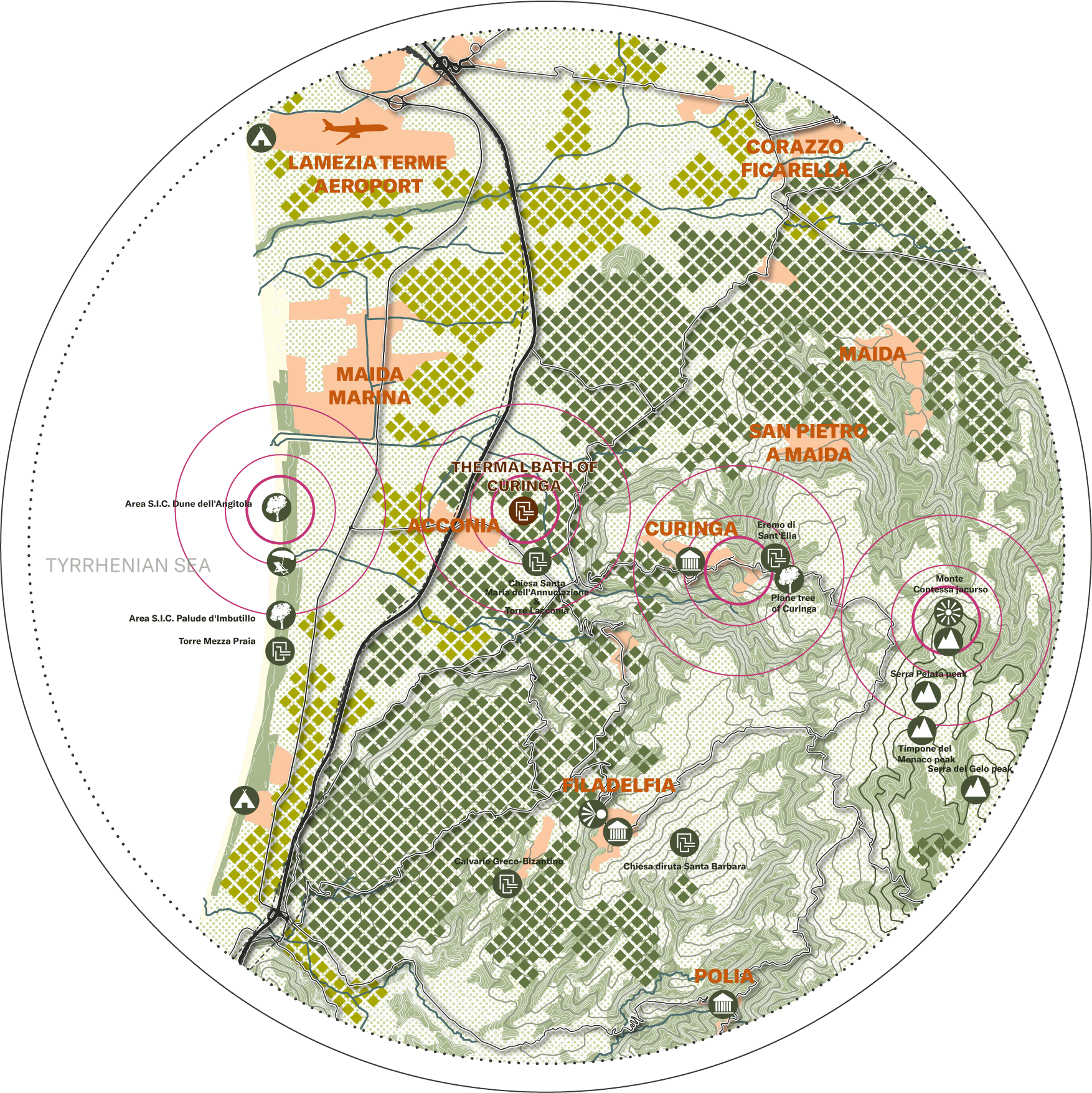 Carte territoriale du projet Reuse the thermae
